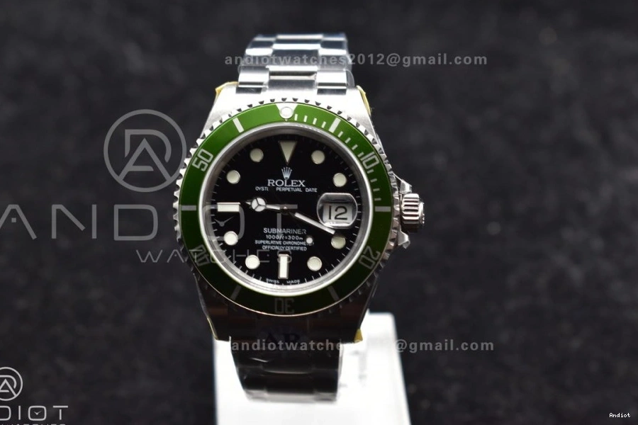 on SS Edition Bracelet 16610 Green Steel LV SH3135 904L Best V2 ARF1:1 Submariner 0115